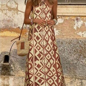 Geometric Patterned Maxi Dress